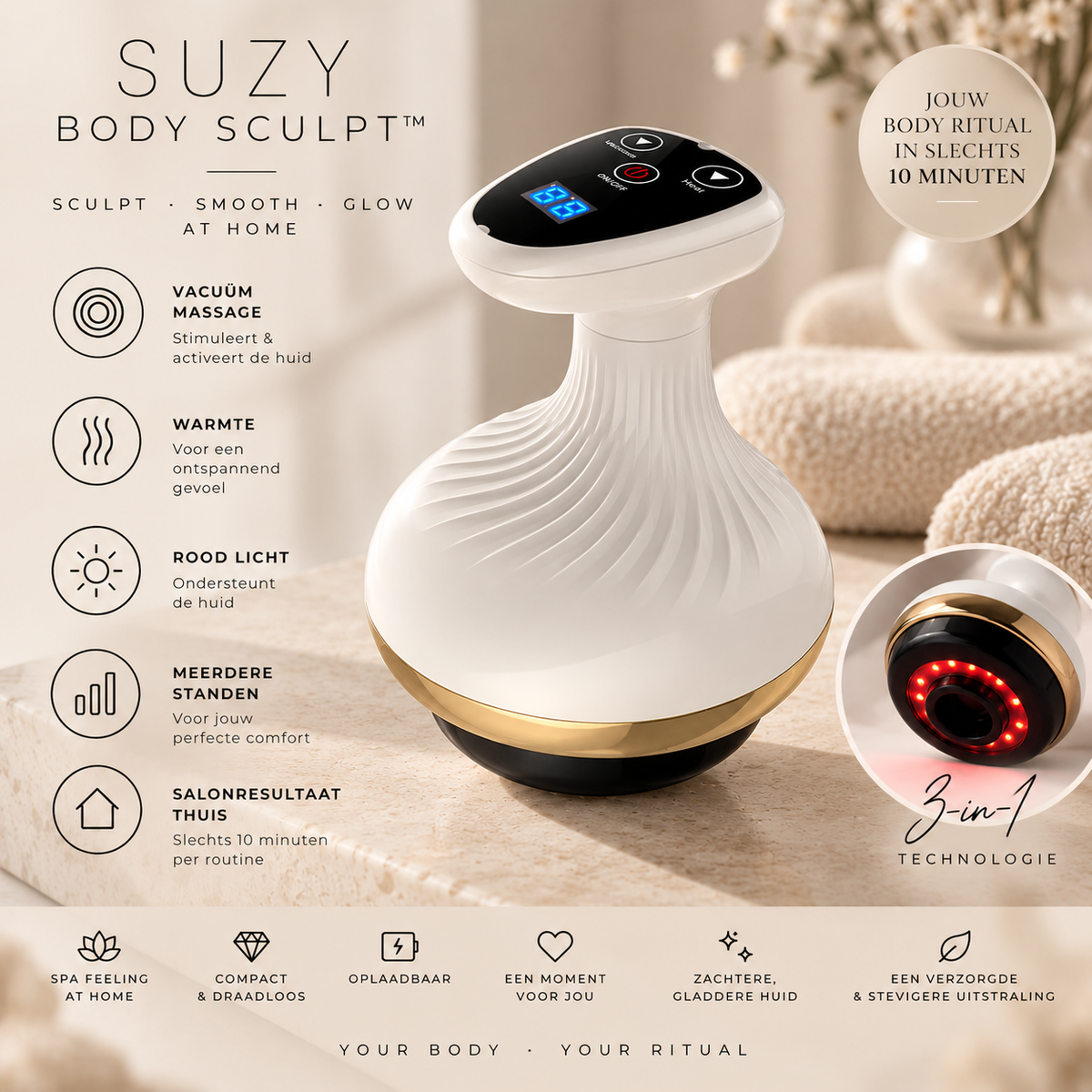 Celluglow body sculpt: cellulite apparaat voor thuis